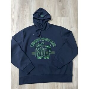 LACOSTE Recycled Fabric Golf Sweatshirt Men's Size US 2XL Navy Blue